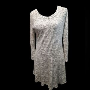 Tianello Black and White Textured Dress Small